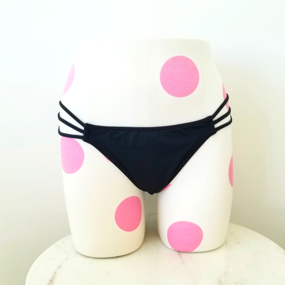 Victoria's Secret Vintage Strappy Black Brazilian String Bikini Swimsuit Bottom - Picture 4 of 13